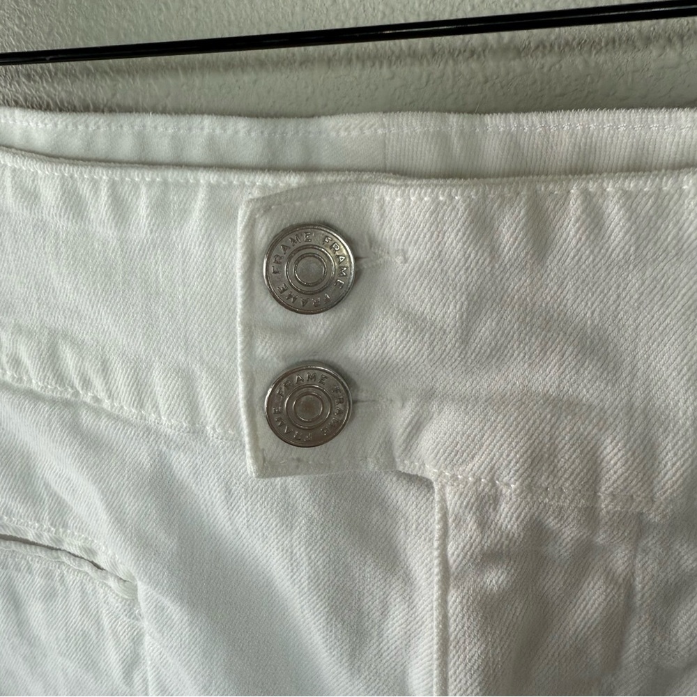 FRAME Le Hardy High-Rise Wide-Leg Jeans Blanc White Denim Women’s Size 33 - Picture 7 of 14